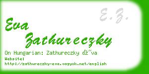 eva zathureczky business card